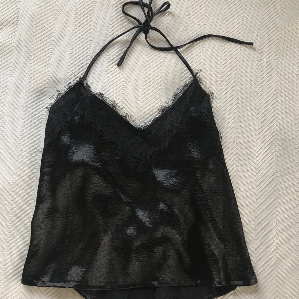 silk tank top with lace